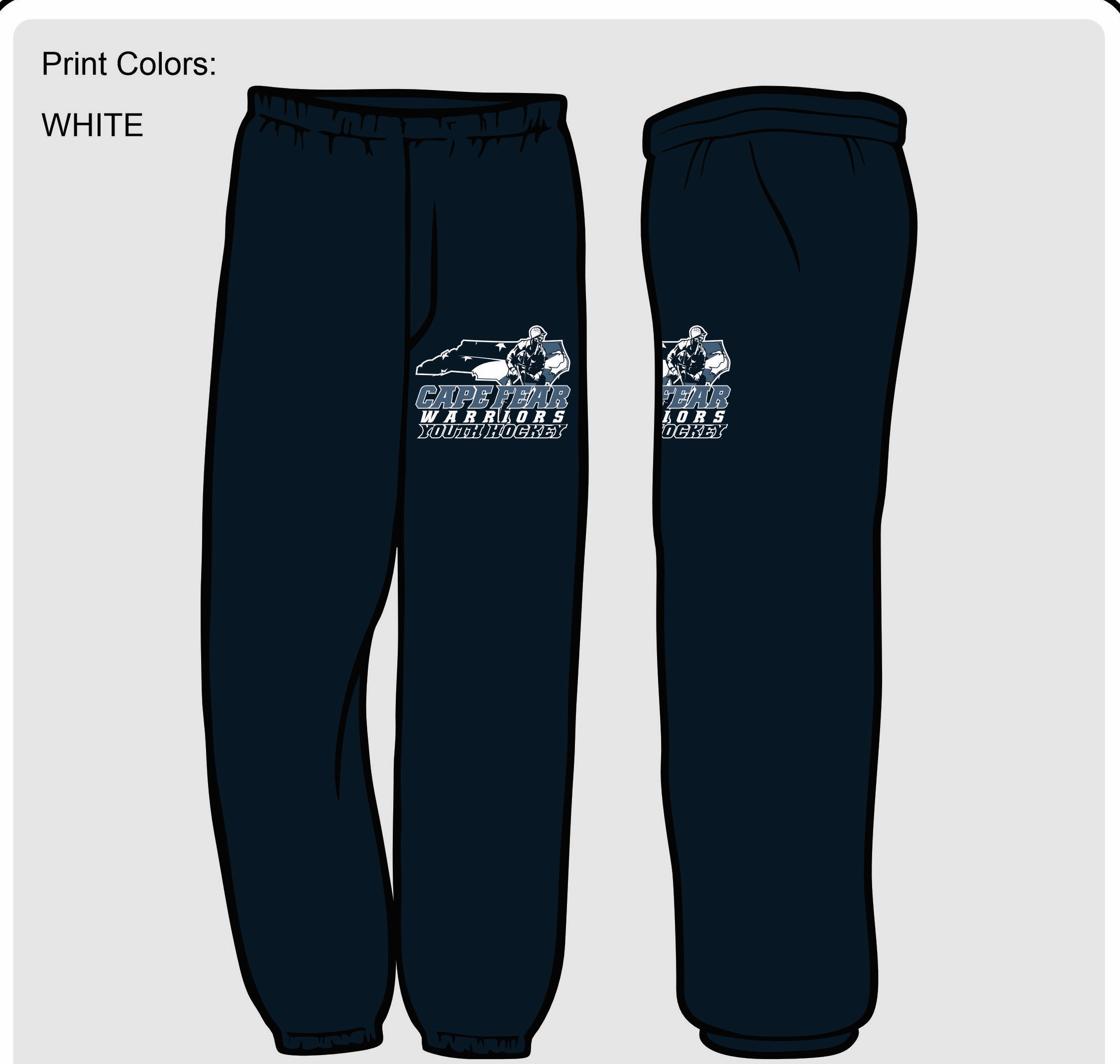 Cape Fear Youth Hockey - Navy Sweatpant