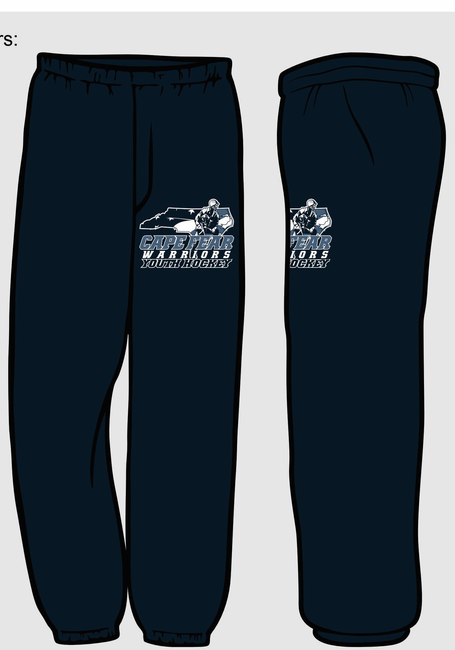 Cape Fear Youth Hockey - Navy Sweatpant